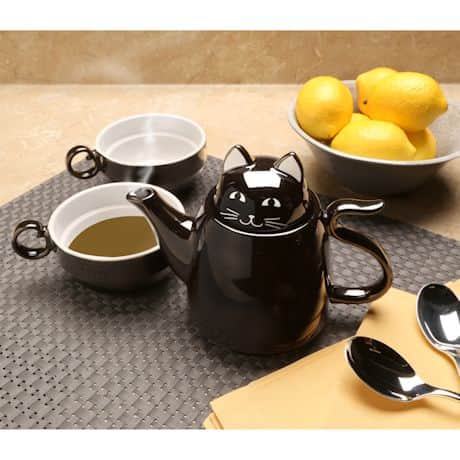Ceramic Black Cat Teapot