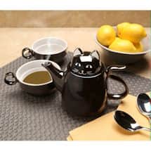 Alternate image Ceramic Black Cat Teapot