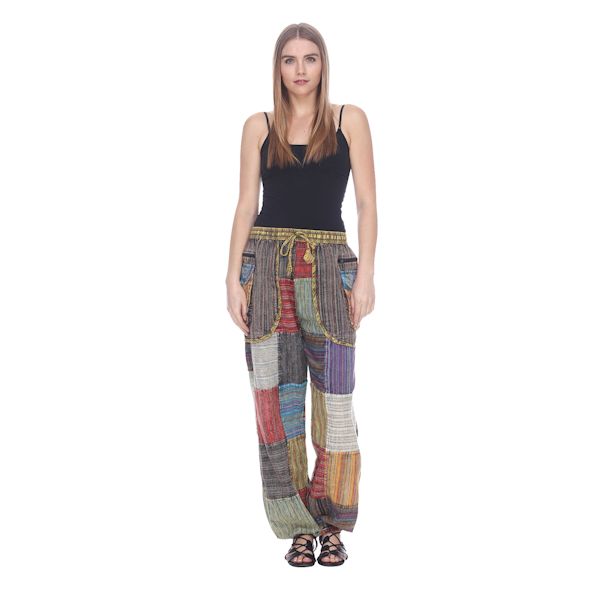 Peace And Ohm Patchwork Pants | What on Earth