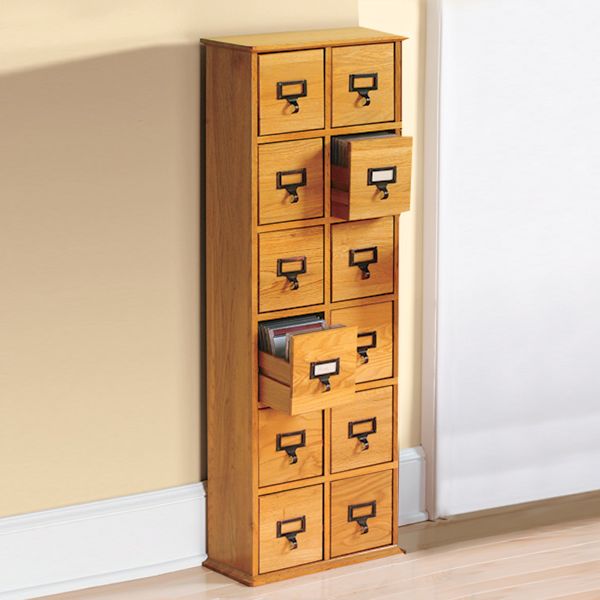 Library CD Storage Cabinet - 12 Drawers | What on Earth