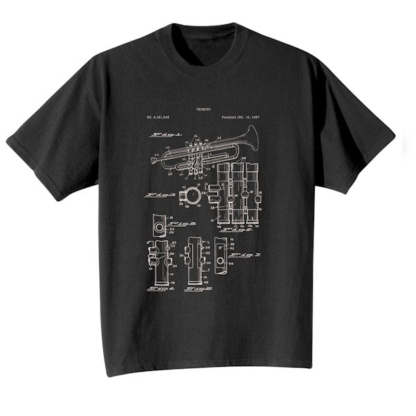 Vintage Patent Drawing Shirts - Trumpet | What on Earth
