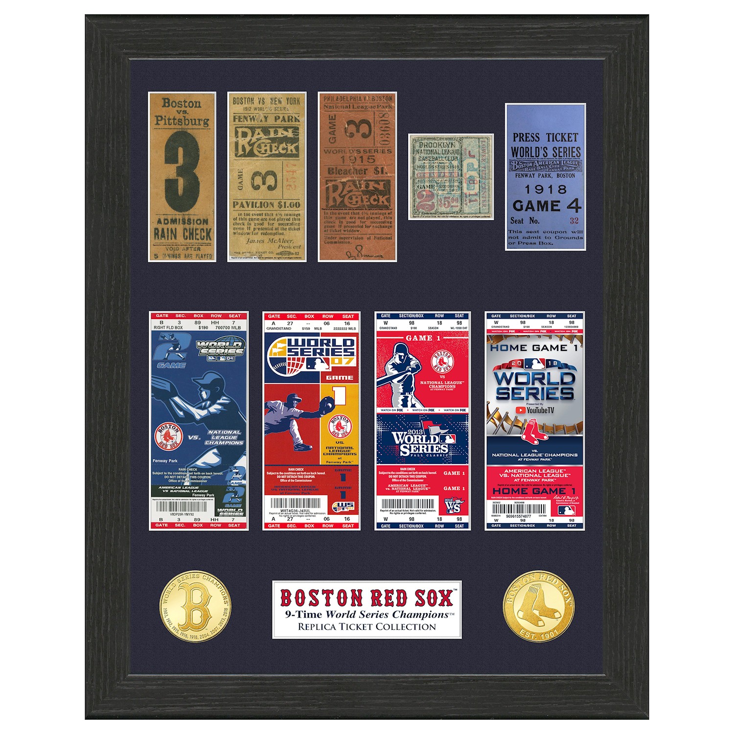 Framed MLB World Series Champions Tickets What on Earth CAK772